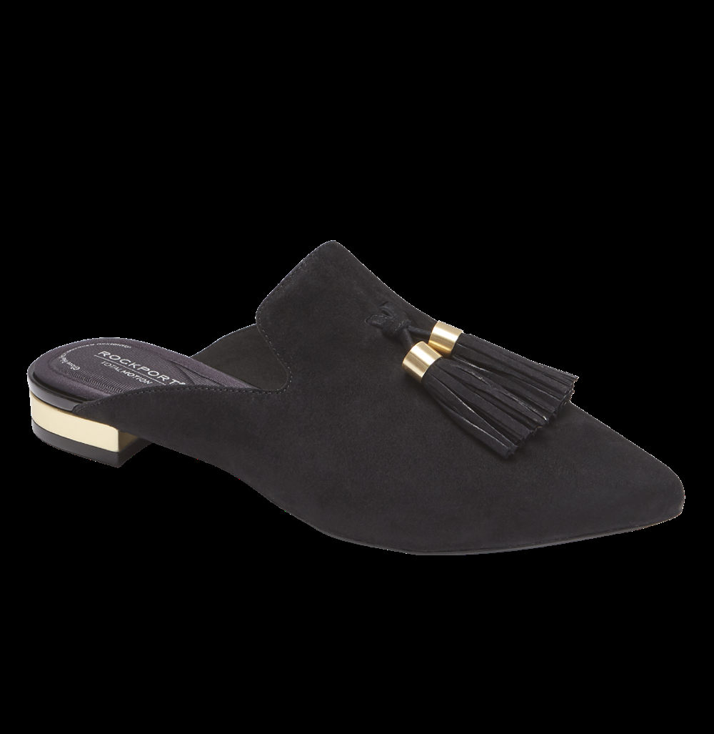 Rockport Slides For Womens Black - Total Motion Adelyn Tassel - FX2751386